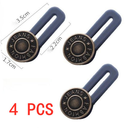 Nail-free pants extension buttons