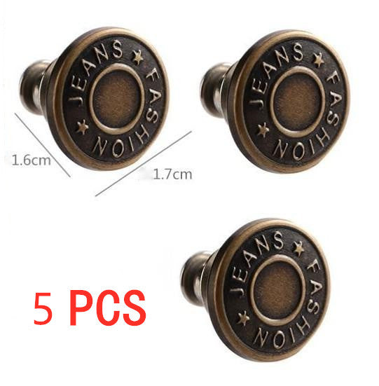 Nail-free pants extension buttons