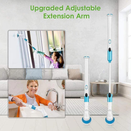 Wireless Rechargeable Electric Cleaning Brush Long Handle Automatically Rotates