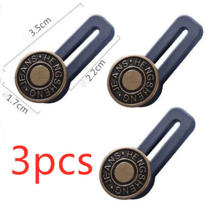 Nail-free pants extension buttons