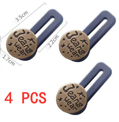 Nail-free pants extension buttons