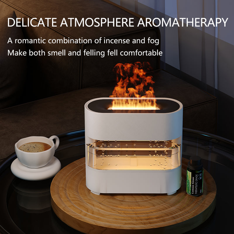 FireBloom Rain Humidifier 2024 New Products Rain Fire Humidifier Aroma Diffuser Water Drip: LED Color