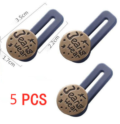 Nail-free pants extension buttons