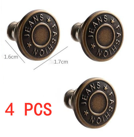 Nail-free pants extension buttons