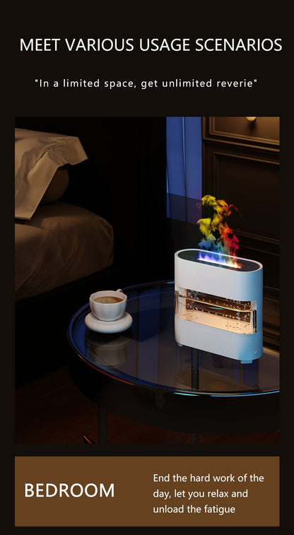 FireBloom Rain Humidifier 2024 New Products Rain Fire Humidifier Aroma Diffuser Water Drip: LED Color