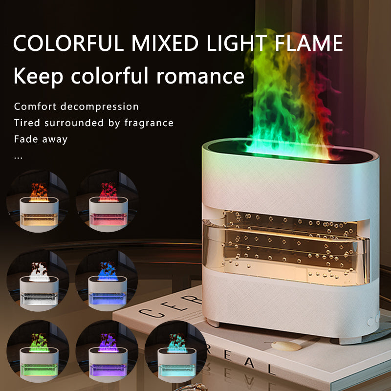 FireBloom Rain Humidifier 2024 New Products Rain Fire Humidifier Aroma Diffuser Water Drip: LED Color