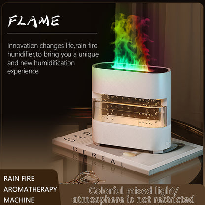 FireBloom Rain Humidifier 2024 New Products Rain Fire Humidifier Aroma Diffuser Water Drip: LED Color